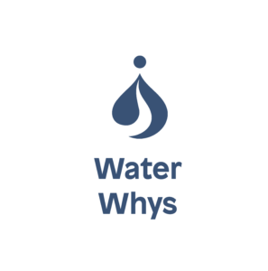 Water Whys logo with an upside down question mark embedded in a water droplet